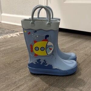 Cat & Jack Blue and Yellow Rain Boots